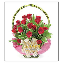 紅玫瑰籃子款 時尚鮮花網的辦公佳選